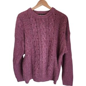 Vtg Britches Cable Knit Fisherman Sweater Pullover Crew Neck XL Wool Ramie